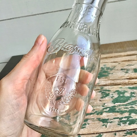 Vintage Dining Braswells Quarter Liter Glass Jar Carafe Bottle For